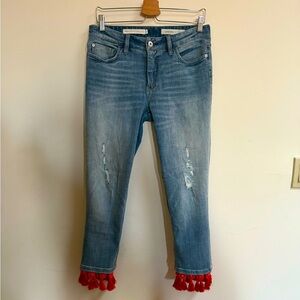 Pilcro Beaded Distressed Jeans